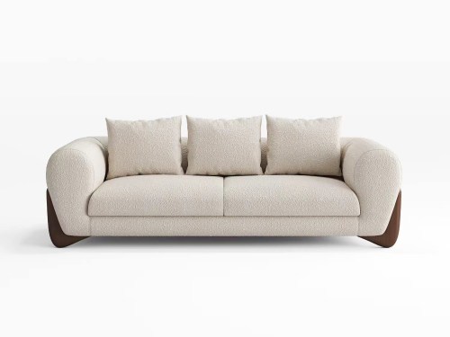 Essence Bouclé Sofa 2 seater with wood legs
