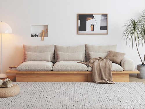 Anasia wooden storage sectional sofa-2.85M