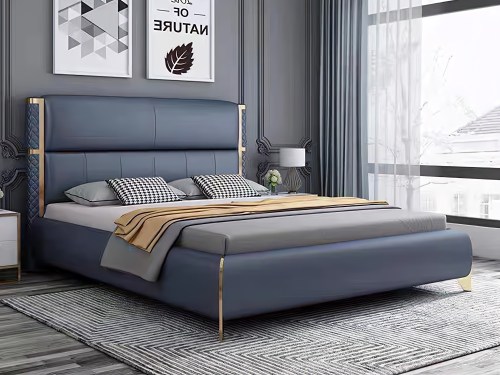 Cubba Leather Bed Frame-Queen/King