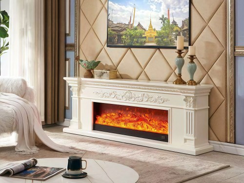 Sinarrio Decorative/Electric Heater Fireplace with LED Optical Artificial Flame-200CM