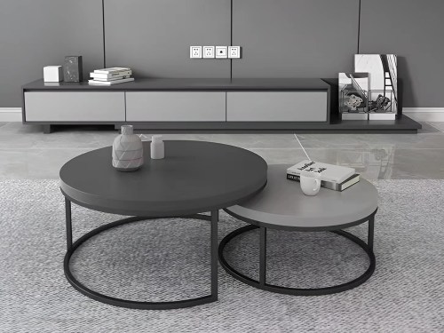 Lohman Extendable Wood Top Coffee Table Set in Black/Walnut