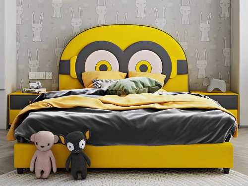 Bob Minions Kids' Leather Bed Frame