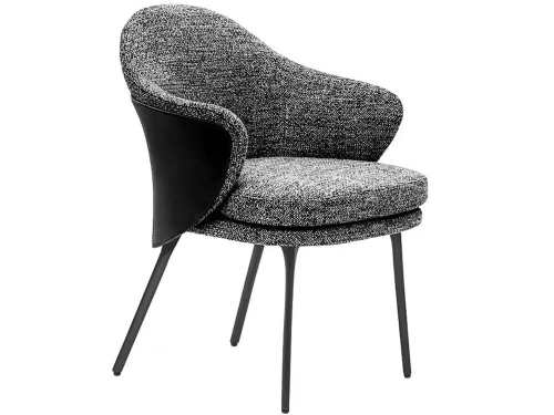 Bancroft  Leather Dining Chair-Black/Brown/Grey