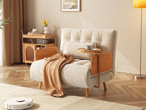 Bigfork Folding Design Extension Sofa Bed With Rotating Table-Single Seater