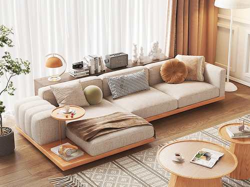 Daymar Duck Feather Left/Right Chaise Corner Sofa with wood base