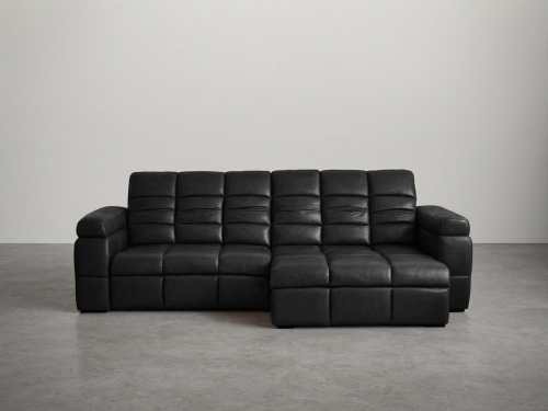 [Smart App Control]Crain Electric Premium Genuine Leather Sofa Bed with Adjustable Headrests-200/240/290CM-Tan/Black