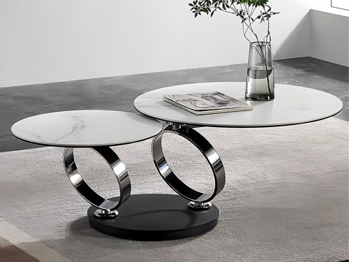 Choctaw Swivel Coffee Table-Silver/Gold