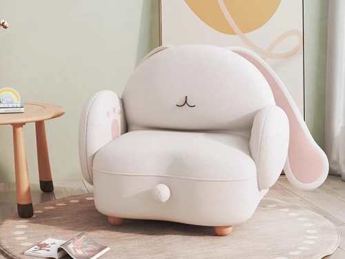 Carter Bouclé Fabric Armchair Sofa-Mom Style/Baby Style-Off White/Brown