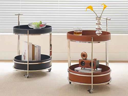 Shidler Luxury Moveable Stainless Steel Side Table