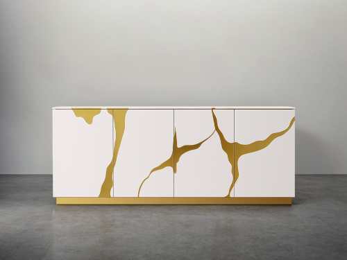 Sioux Modern Storage Cabinet/Buffet-White/Black-160CM