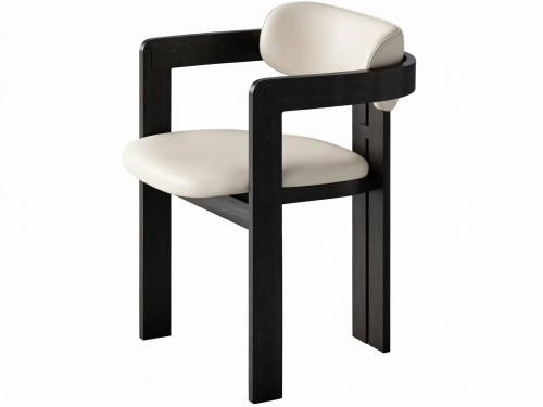 Murdock Modern Leather Dining Chair-Black/White/Green/Brown-Black
