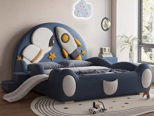 Keren Modern Kid's Bed Frame-with/without Removable Slide&Stairs-King Single/Double/Queen