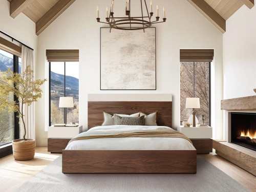 Mexicali Wooden Multi Functional Gas Lift Bed With Storage-Queen/King