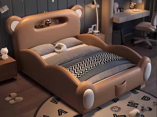 Radium Modern Fence Style Kid's Bed Frame-with/without Removable Slide&Stairs-King Single/Double/Queen