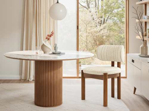 Kempsey Modern Wooden Dining Chair-Black/Walnut