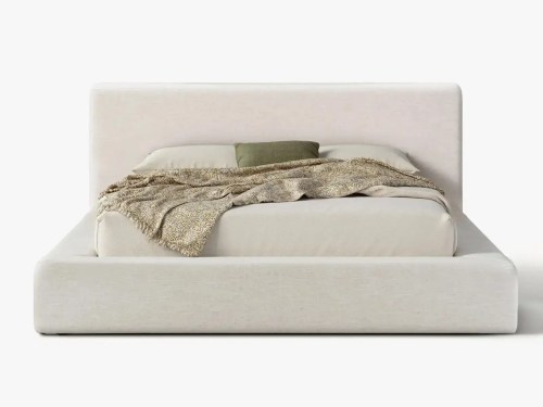 Emden Modern Linen Bed Frame-With/Without Gas Lift-Queen/King