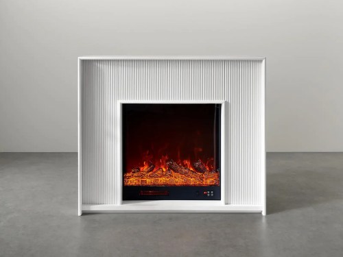 Kellyville Decorative/Electric Heater Fireplace with LED Optical Artificial Flame-White/Cream-120/150CM
