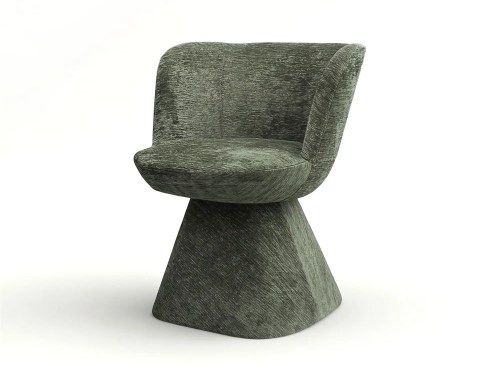 Venado Swivel Chair-Black/Peachy Pink/Blackish green