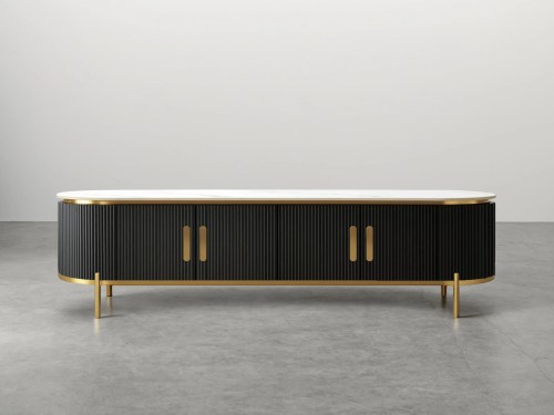 Furina Harabai Sintered Stone TV Unit-200/240CM-Black/Cream